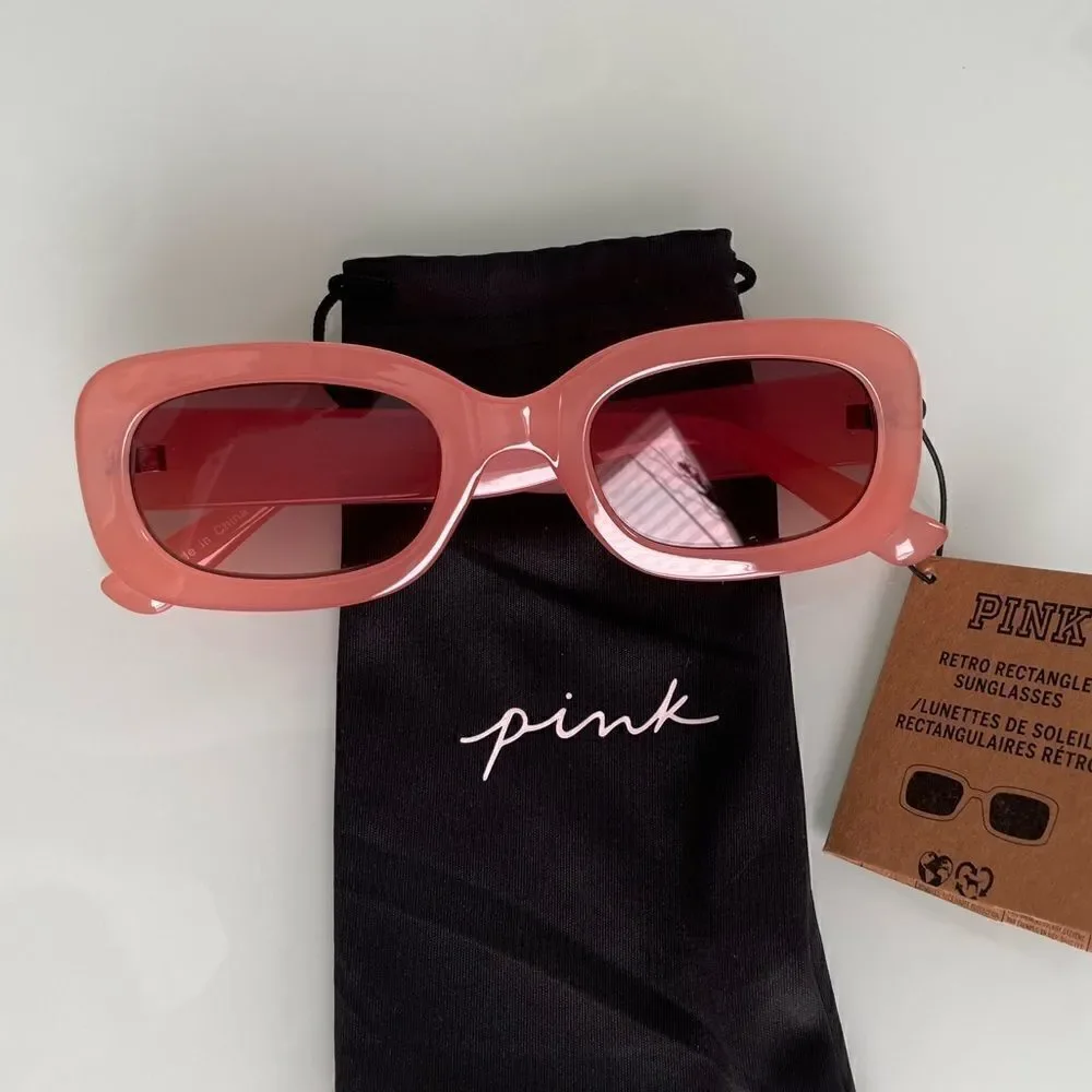 NWT PINK Victoria’s Secret Retro Rectangle Sunglasses - Picture 5 of 6